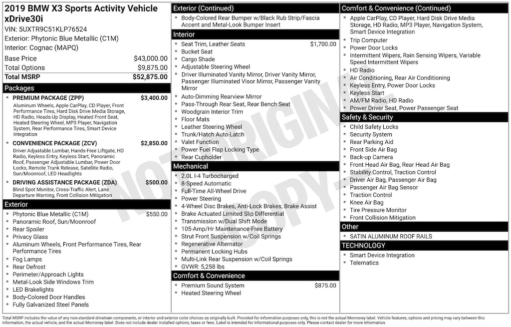 Used 2019 BMW X3 xDrive30i SUV