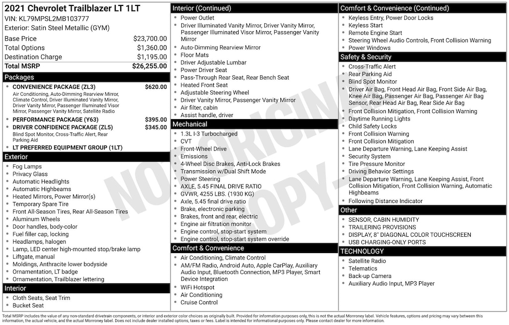 Certified 2021 Chevrolet Trailblazer LT SUV