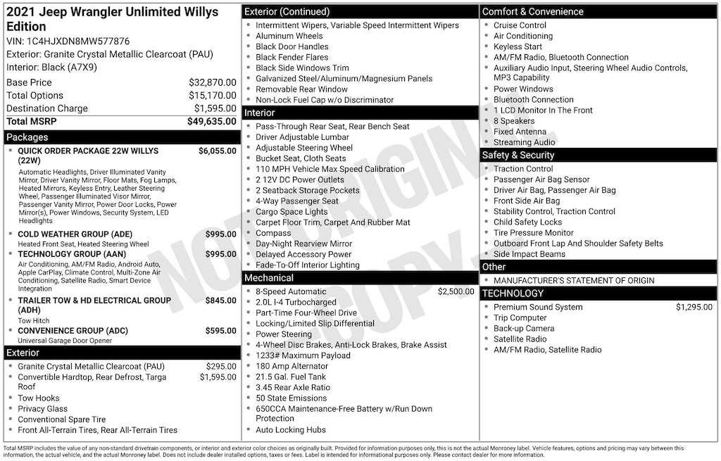 Used 2021 Jeep Wrangler Unlimited Willys SUV