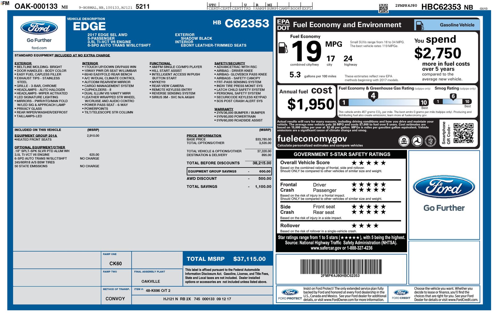 2017 Ford Edge SEL 4