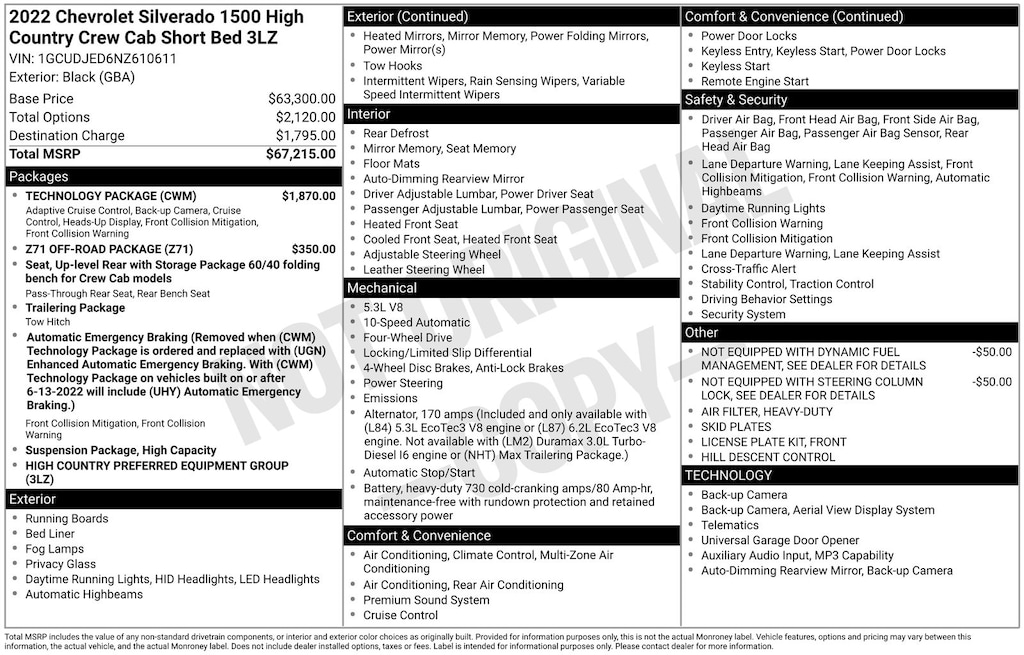 Certified 2022 Chevrolet Silverado 1500 High Country Truck