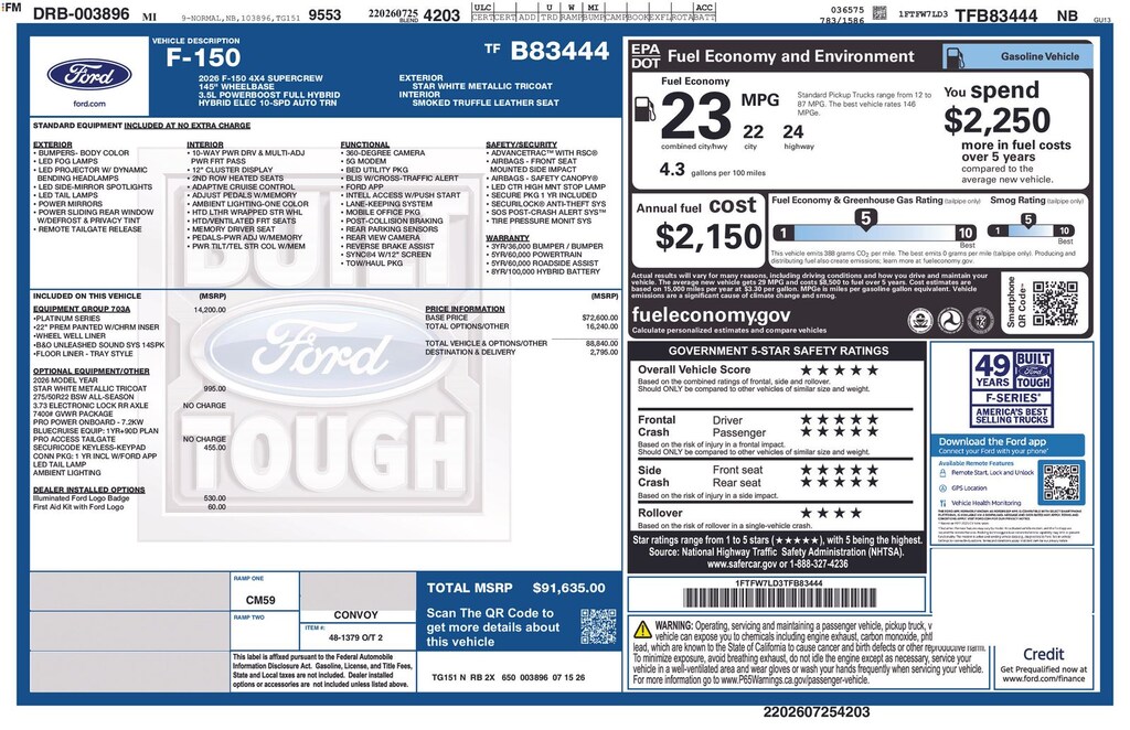 New 2026 Ford F-150 Platinum Truck