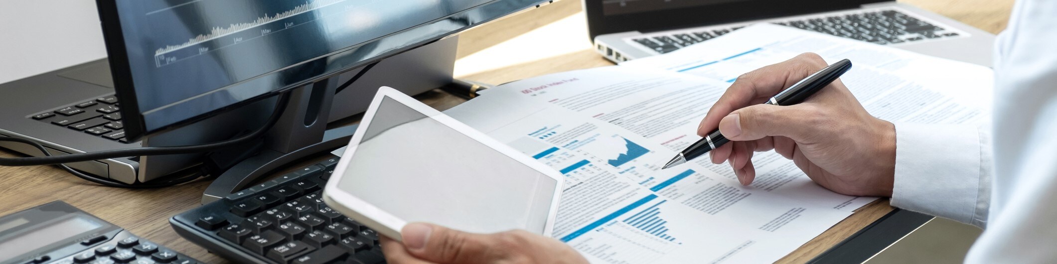 Medic writing on a desk