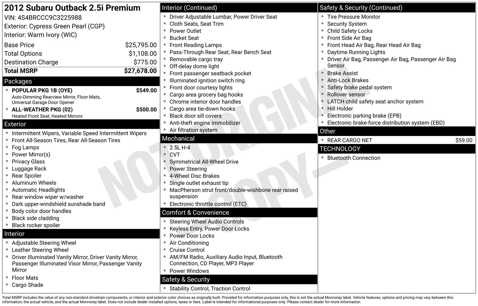 Thumbnail: 2012 Subaru Outback - 4