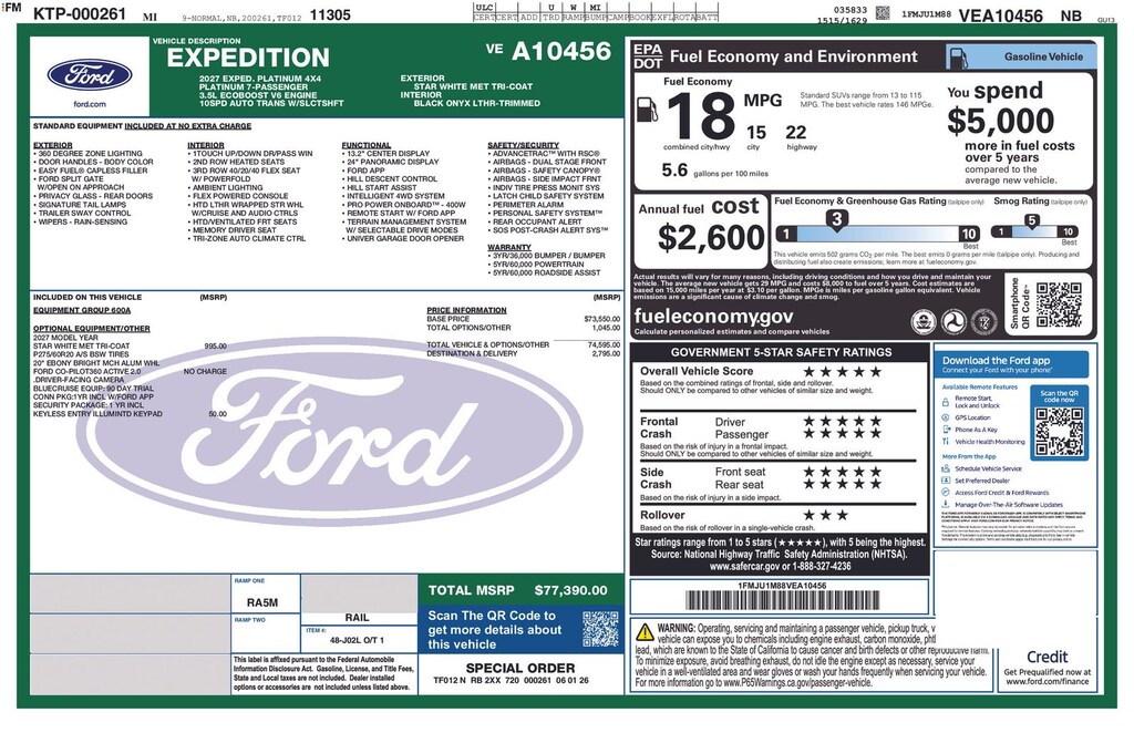 New 2027 Ford Expedition Platinum SUV