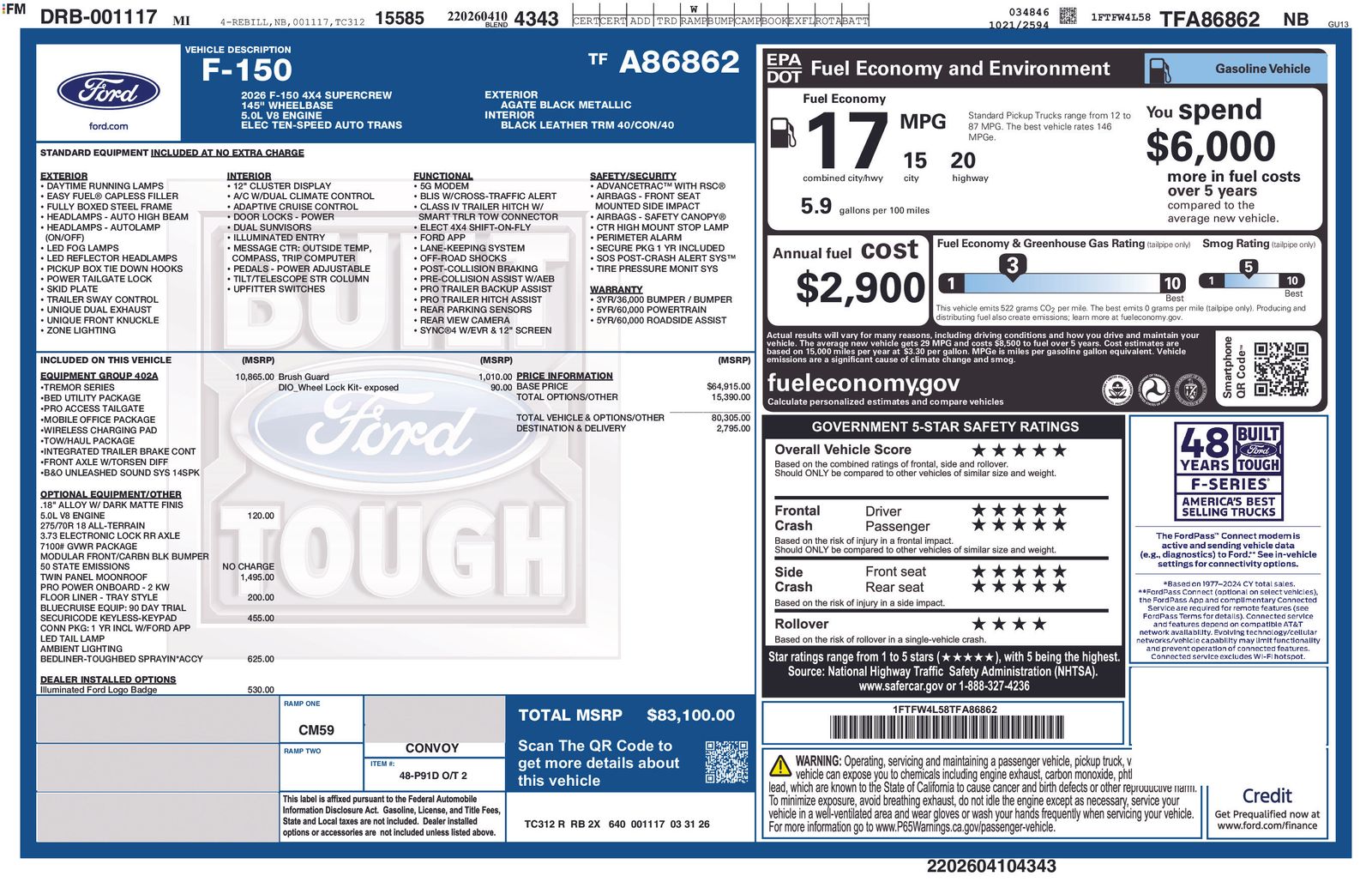 2026 Ford F-150 Tremor 4x4 SuperCrew 5-1/2 Box's photo