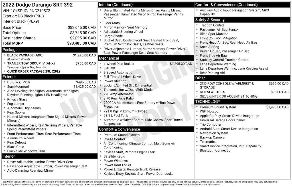Certified 2022 Dodge Durango SRT 392 SUV