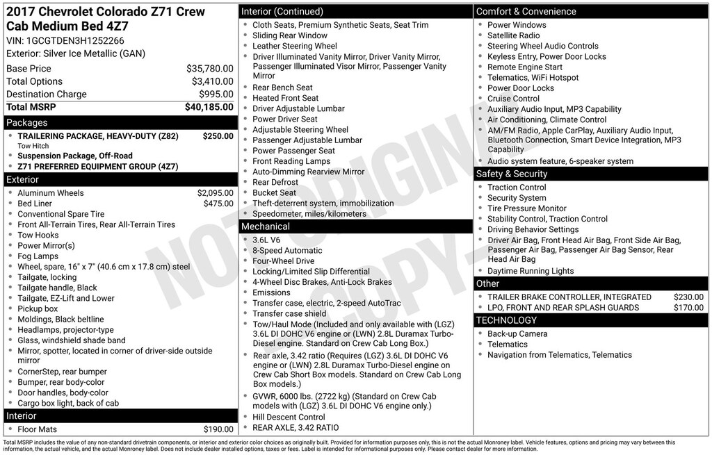 Used 2017 Chevrolet Colorado Z71 Truck