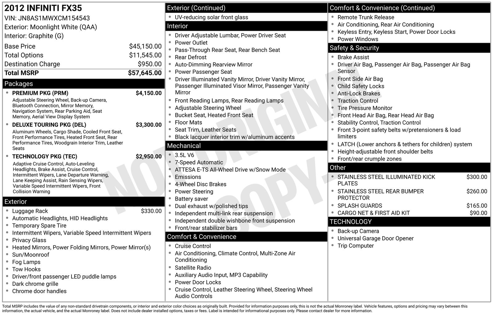 Thumbnail: 2012 INFINITI FX35 - 8