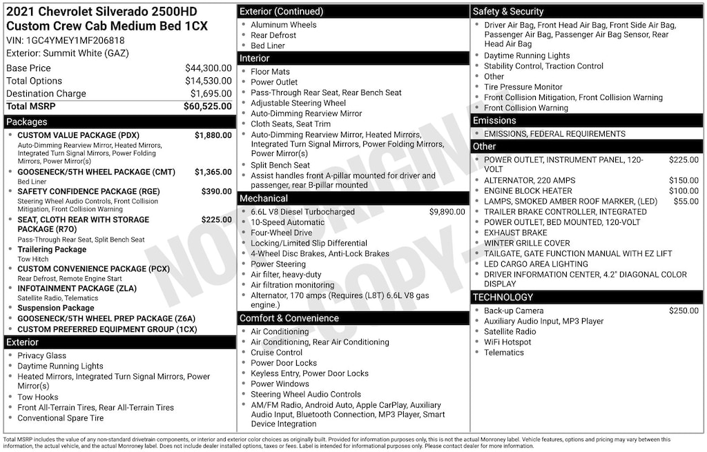 Used 2021 Chevrolet Silverado 2500HD Custom Truck