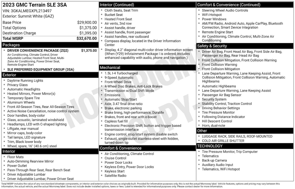 Certified 2023 GMC Terrain SLE SUV
