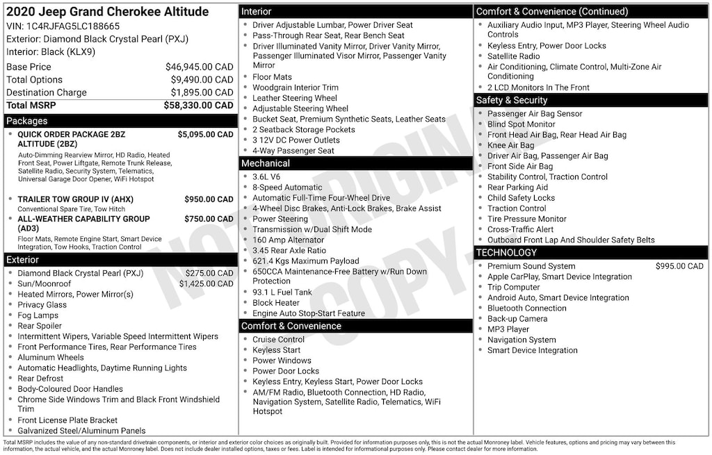 Used 2020 Jeep Grand Cherokee Altitude SUV