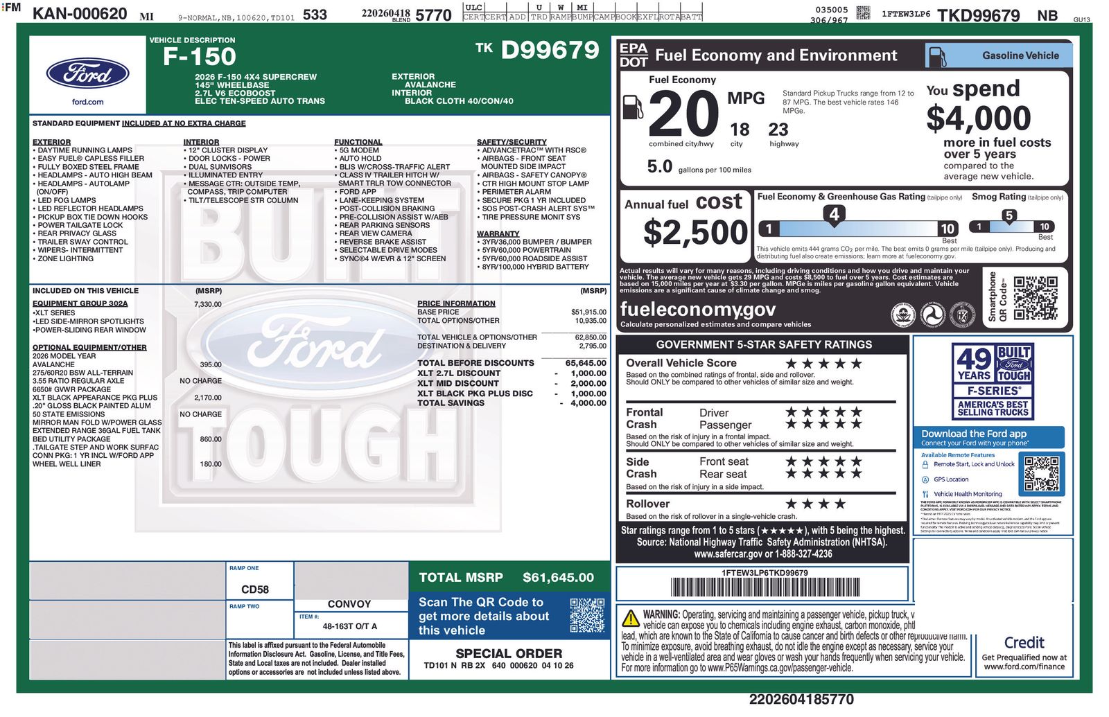 2026 Ford F-150 XLT 4x4 SuperCrew 5-1/2 Box's photo