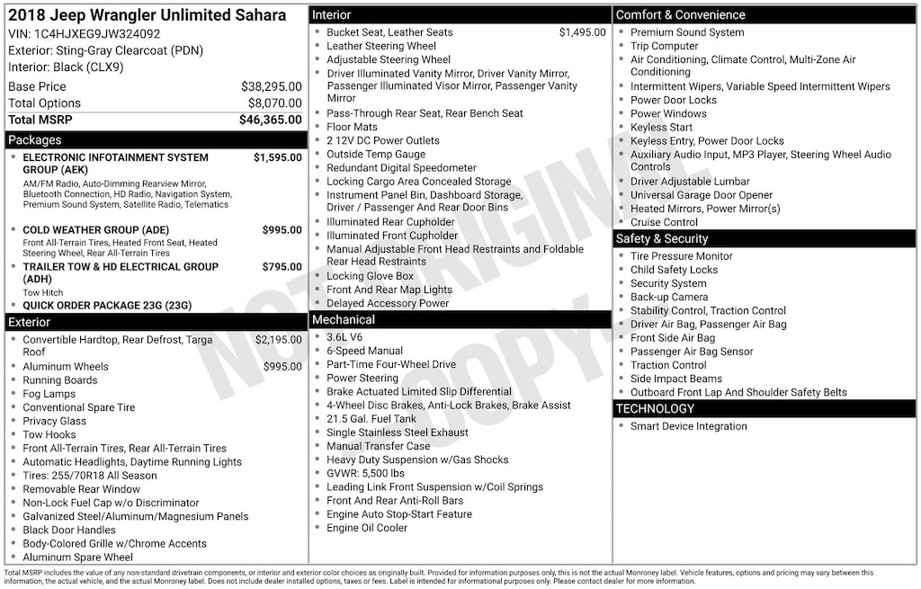 Used 2018 Jeep Wrangler Unlimited Sahara SUV