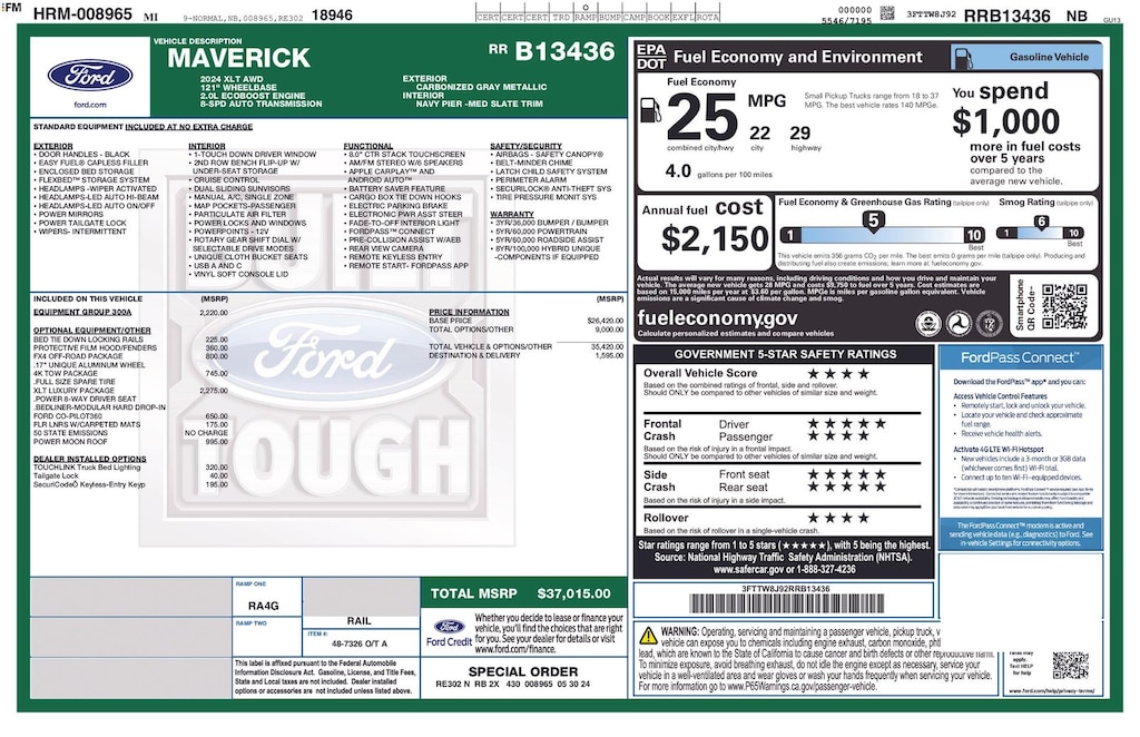 Certified 2024 Ford Maverick XLT Truck