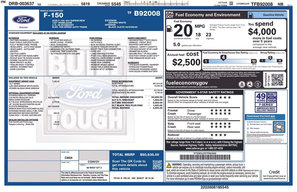 New 2026 Ford F-150 XLT Truck