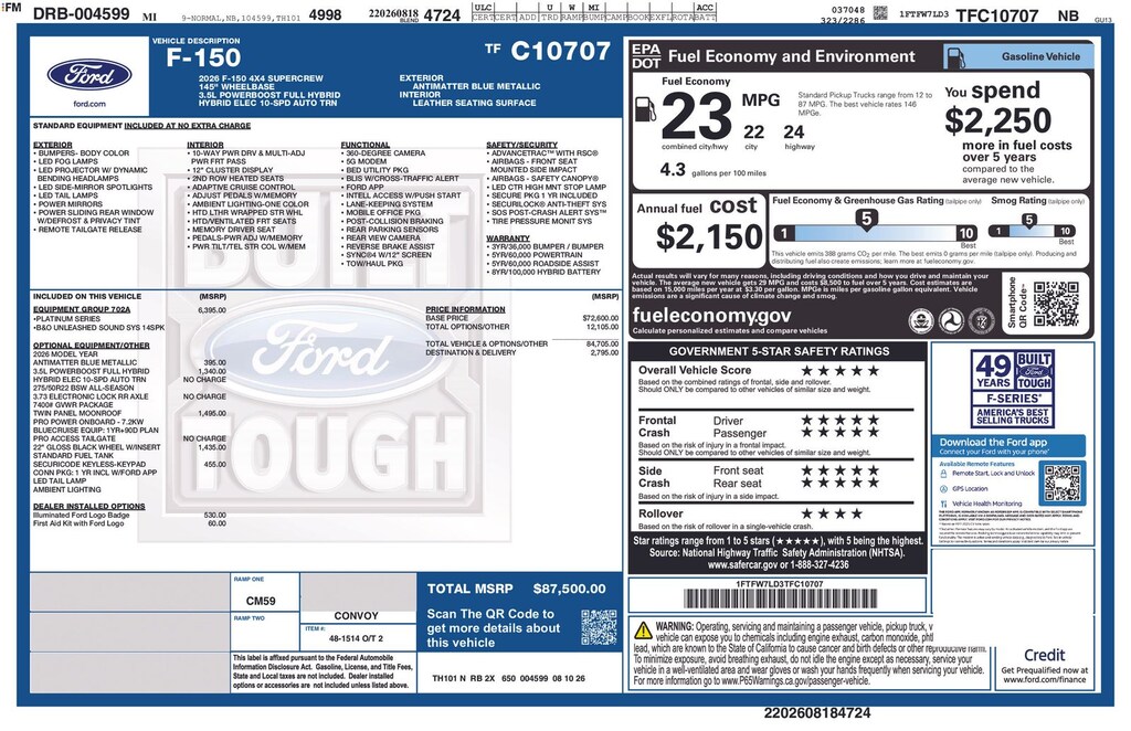 New 2026 Ford F-150 Platinum Truck