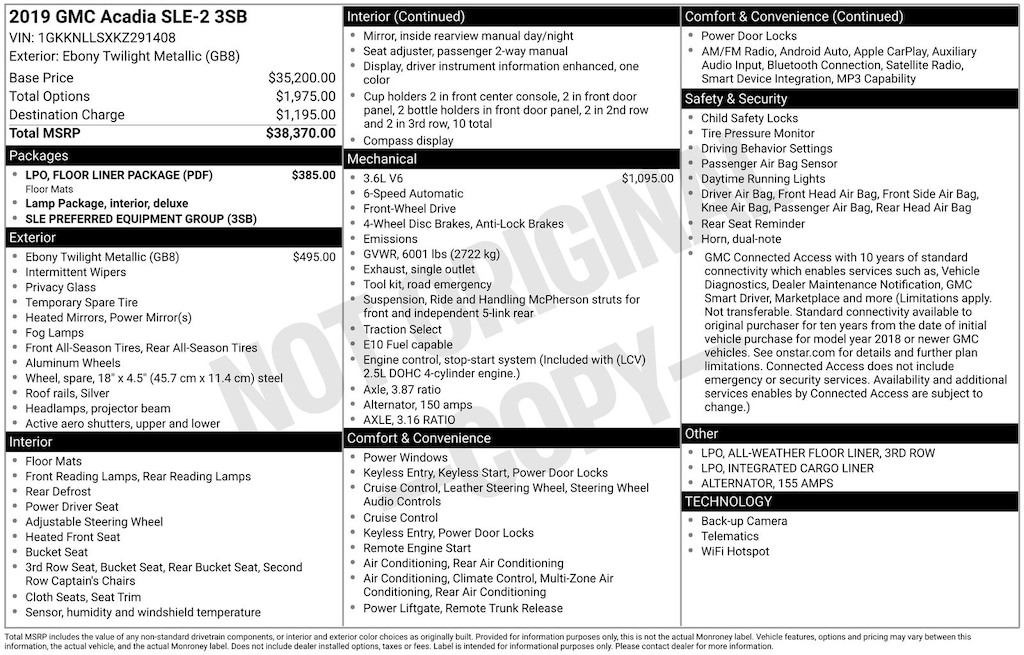 Used 2019 GMC Acadia SLE-2 SUV