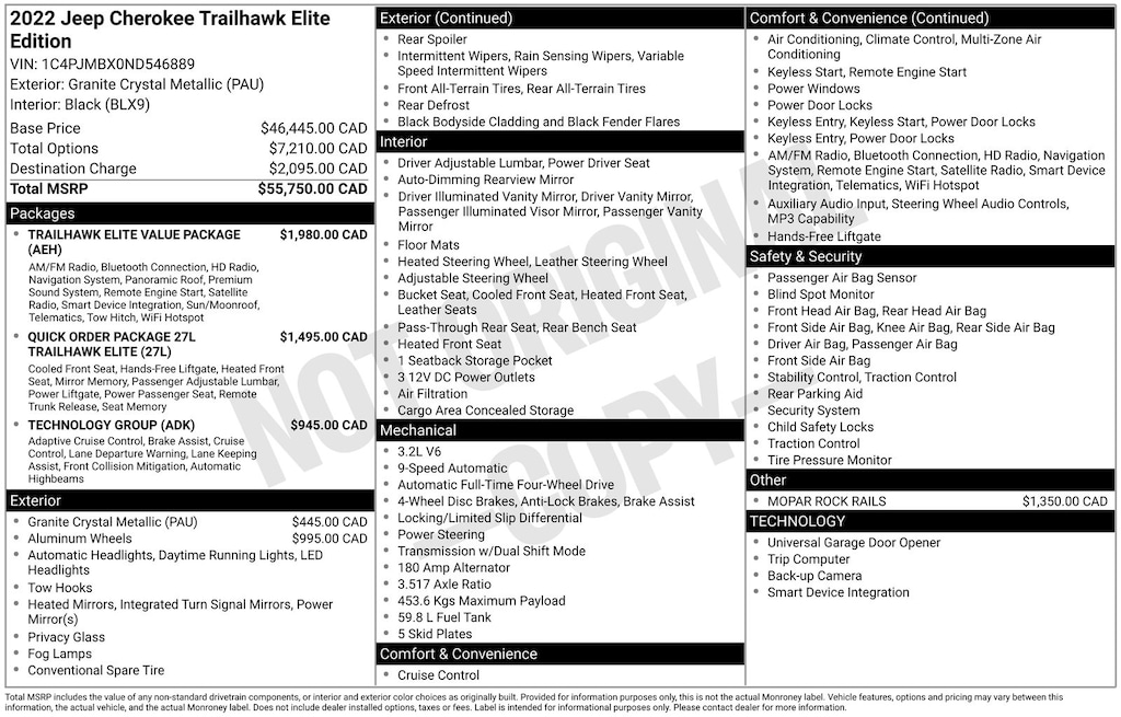 Used 2022 Jeep Cherokee Trailhawk SUV