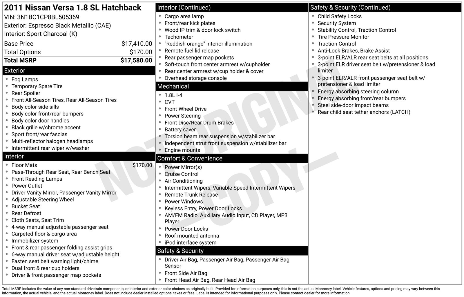 Thumbnail: 2011 Nissan Versa - 7