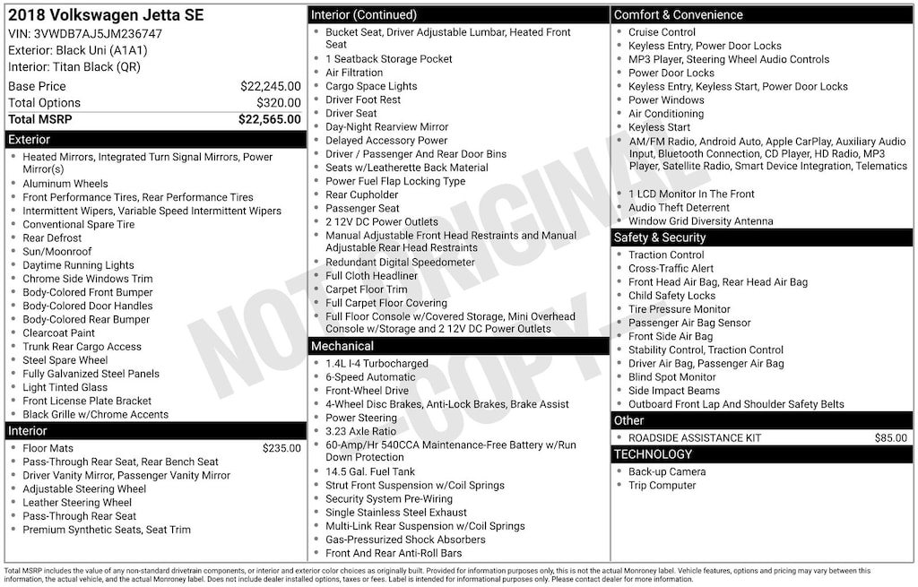 Used 2018 Volkswagen Jetta 1.4T SE Sedan