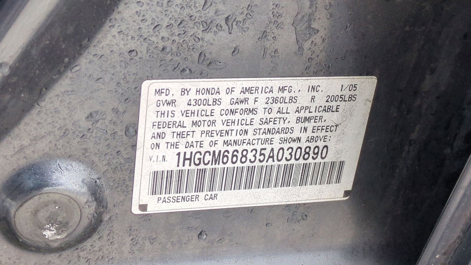 Thumbnail: 2005 Honda Accord - 8