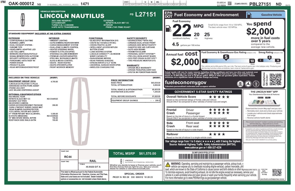 Used 2023 Lincoln Nautilus Reserve SUV