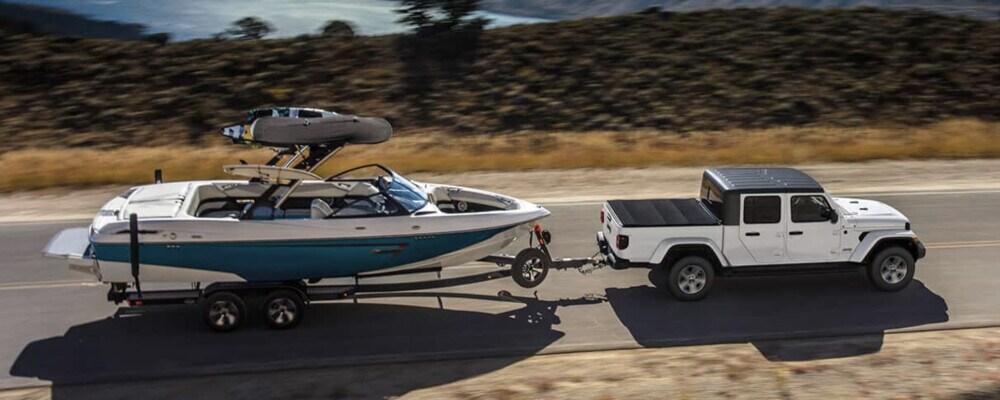 Jeep Gladiator towing a boat