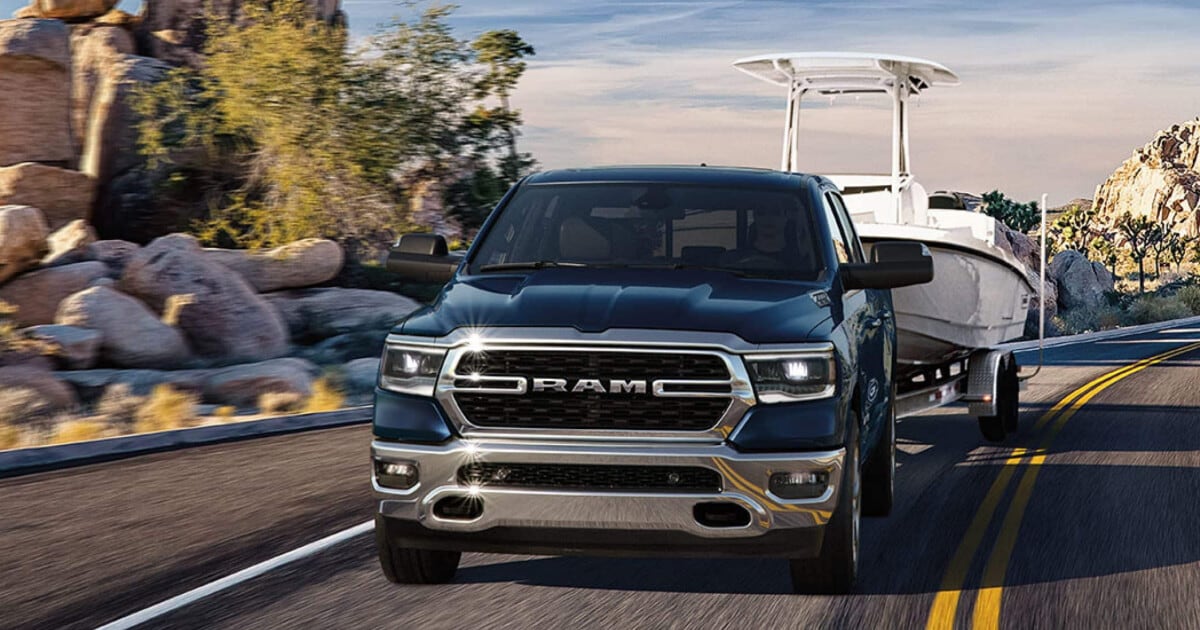 RAM 1500 towing a boat