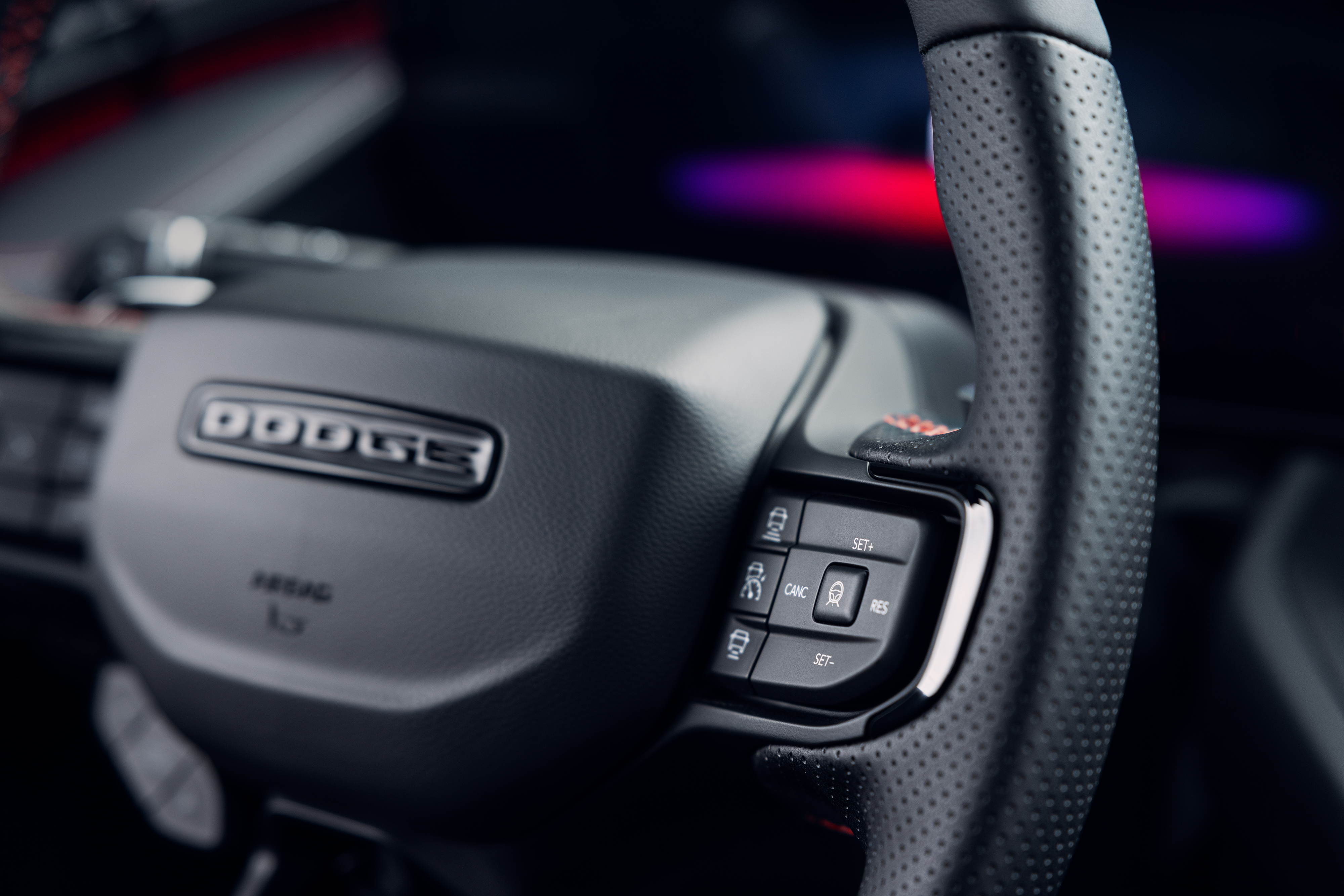 Dodge Charger steering wheel close-up