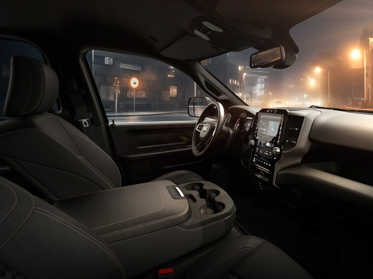 Ram 2500 front cabin at night