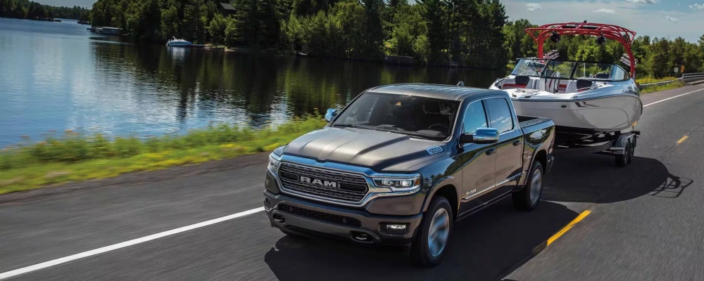 2024 RAM 1500 towing a boat