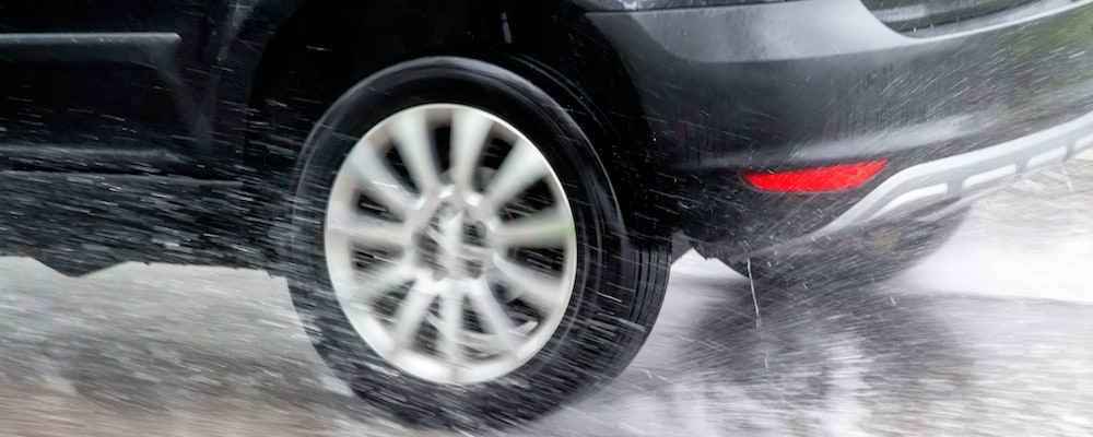car driving in rain