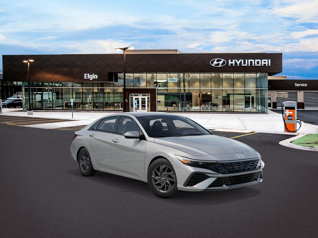 New 2026 Hyundai Elantra Hybrid Blue Sedan