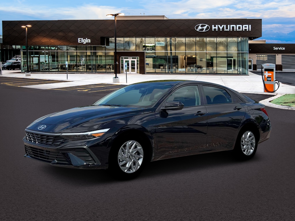 New 2026 Hyundai Elantra Hybrid Blue Sedan
