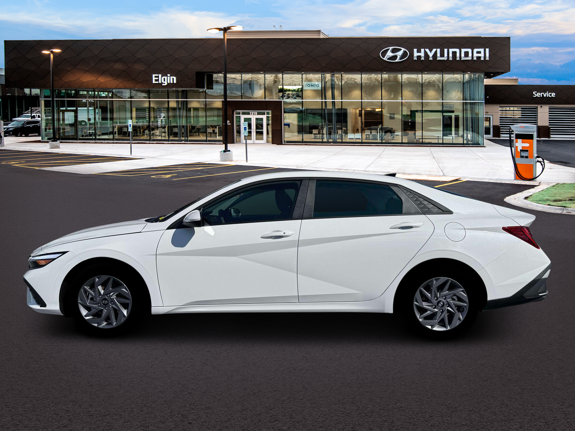 New 2026 Hyundai Elantra Hybrid Blue Sedan