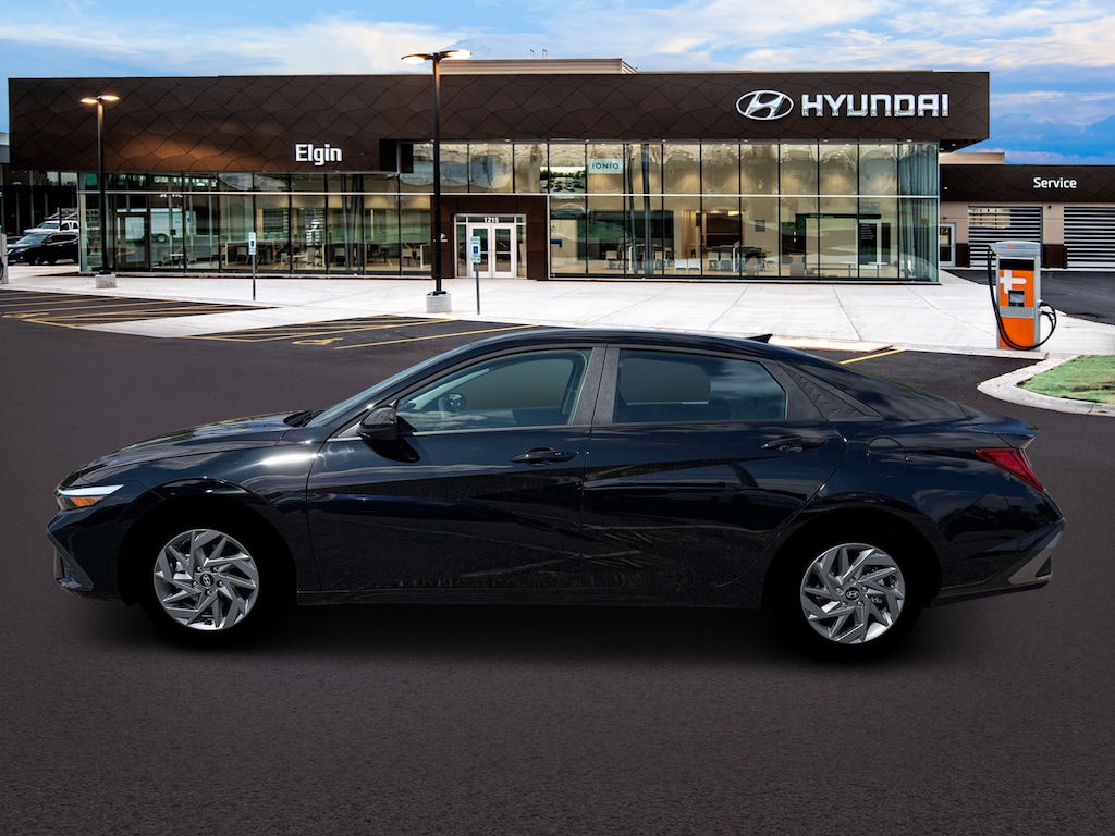New 2026 Hyundai Elantra Hybrid Blue Sedan