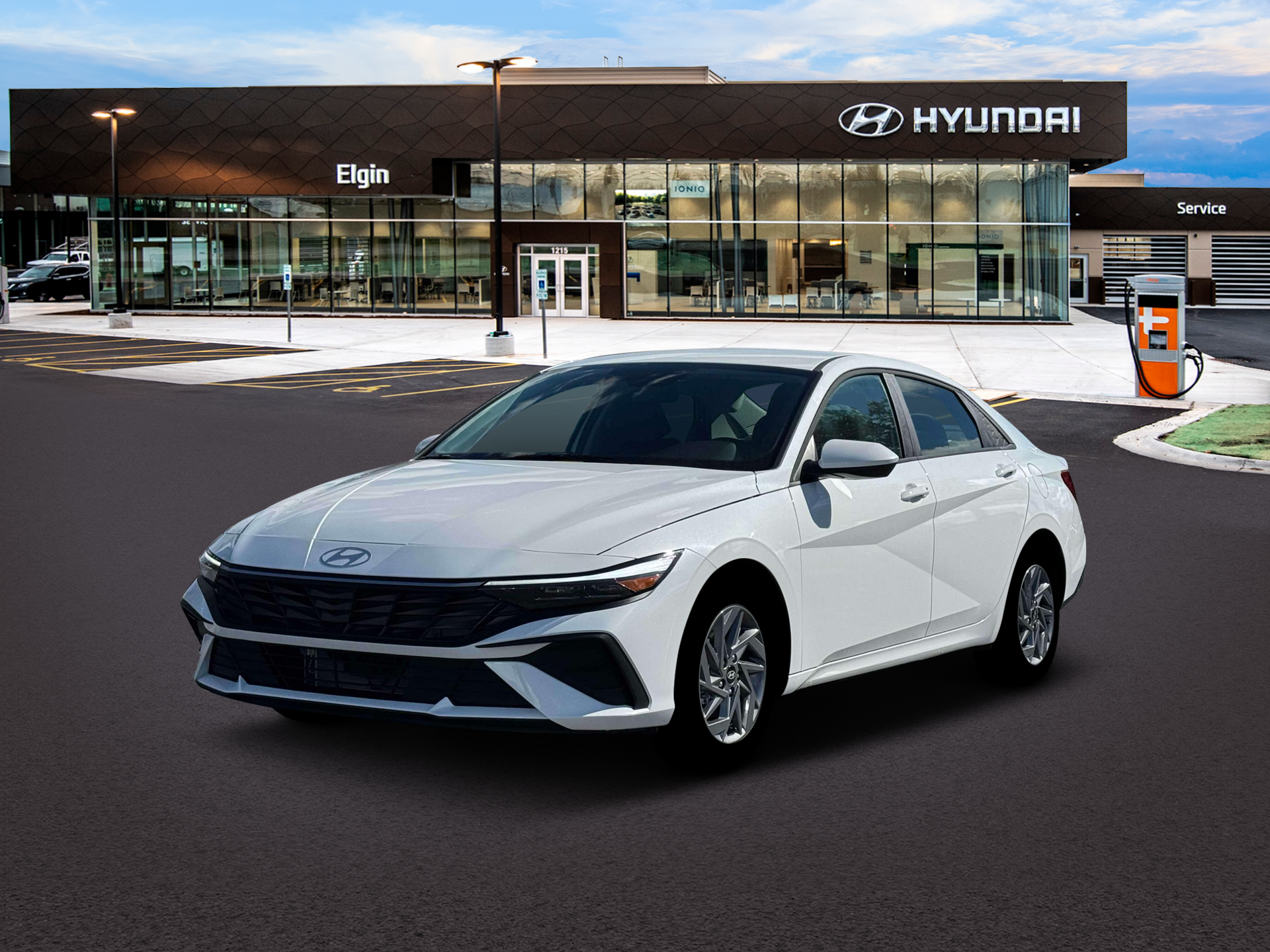 New 2026 Hyundai Elantra Hybrid Blue Sedan