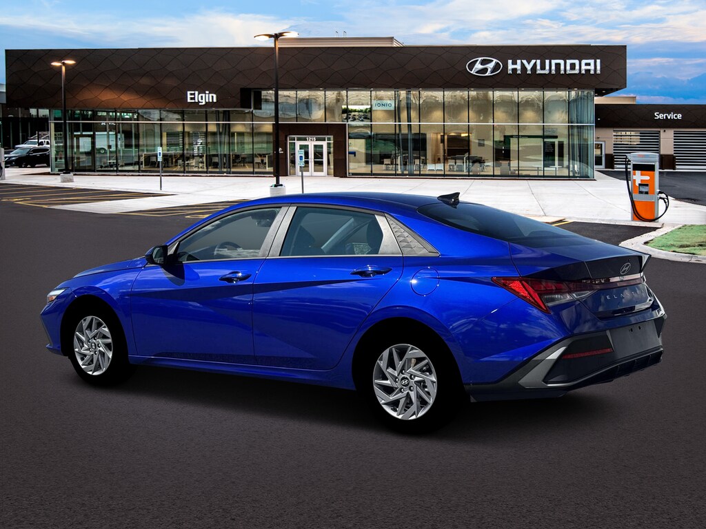 New 2026 Hyundai Elantra Hybrid Blue Sedan