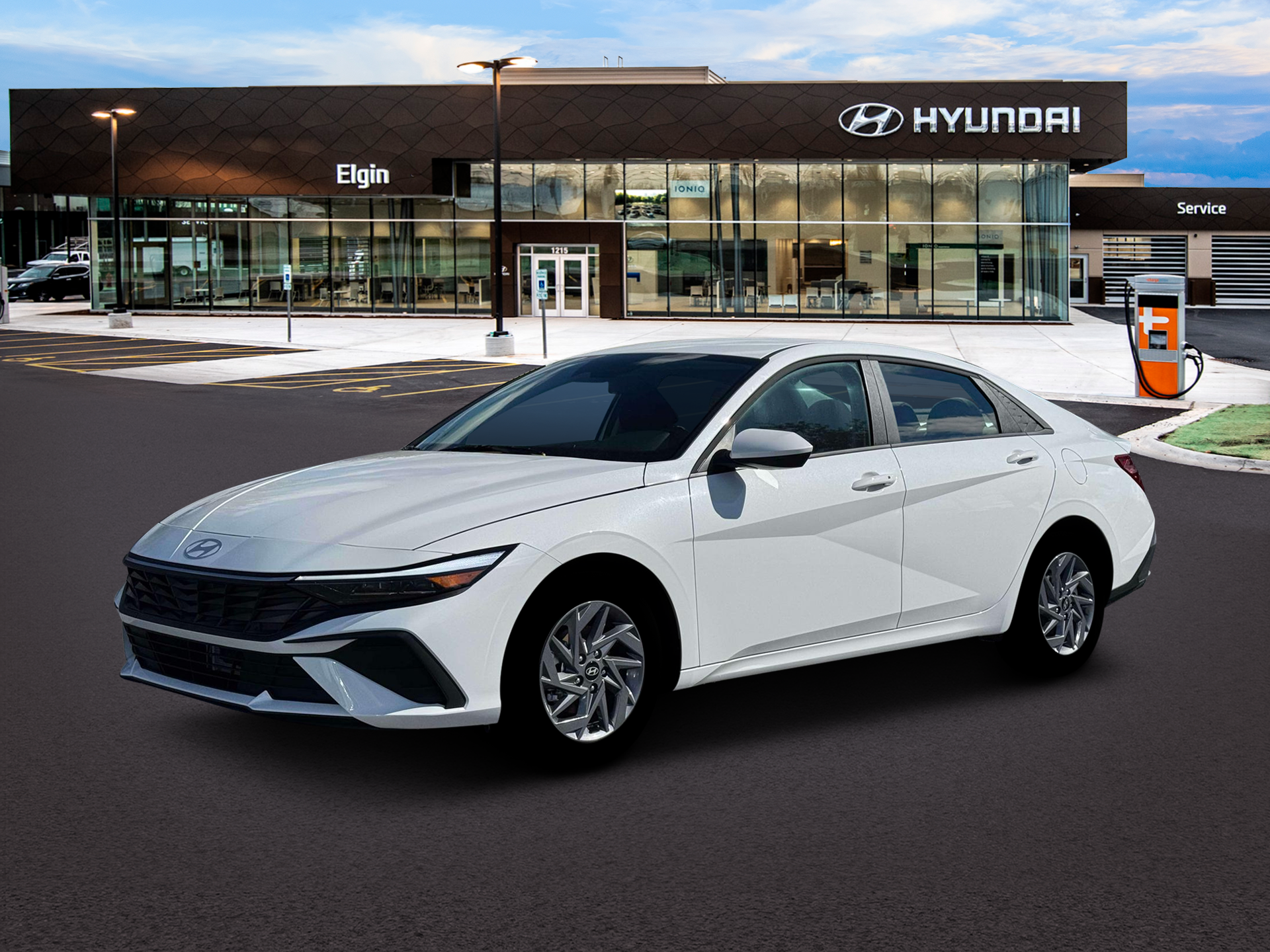 New 2026 Hyundai Elantra Hybrid Blue Sedan