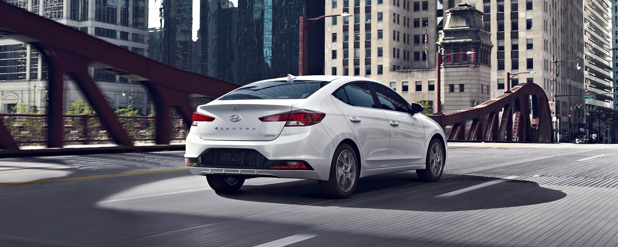 2020 Hyundai Elantra on a bridge