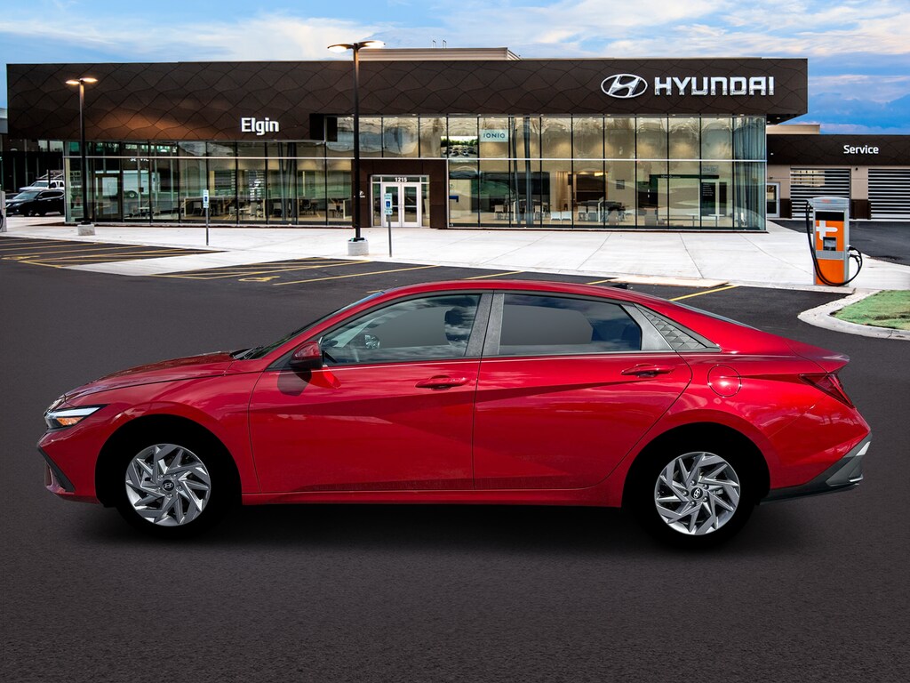 New 2026 Hyundai Elantra Hybrid Blue Sedan