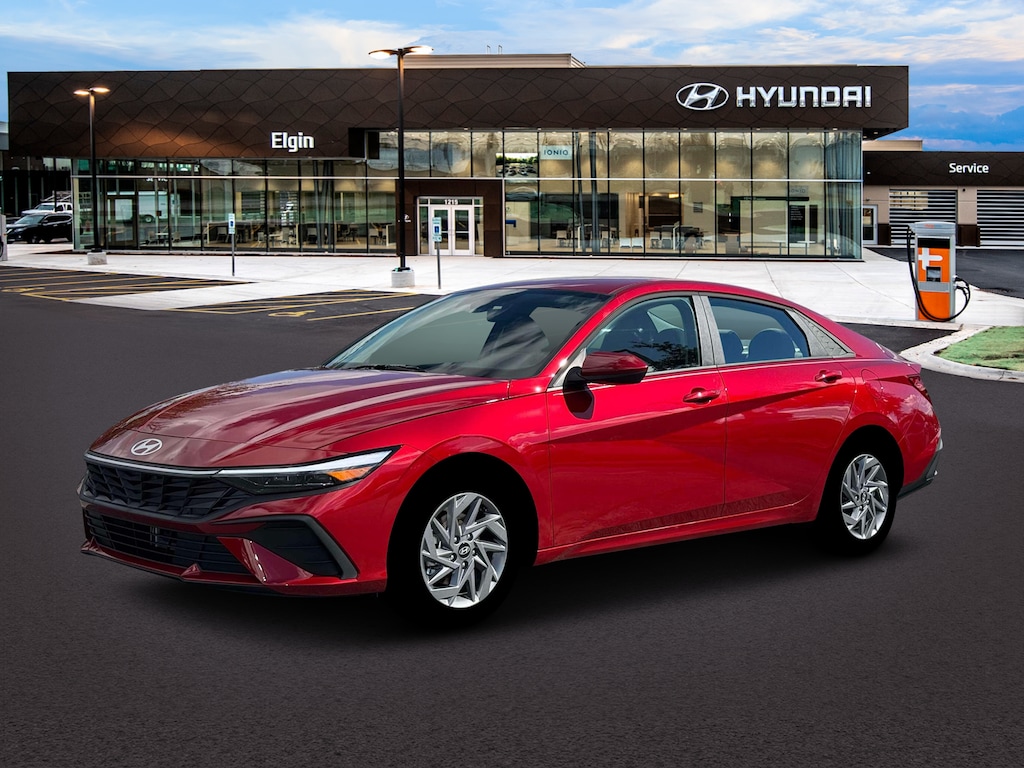 New 2026 Hyundai Elantra Hybrid Blue Sedan