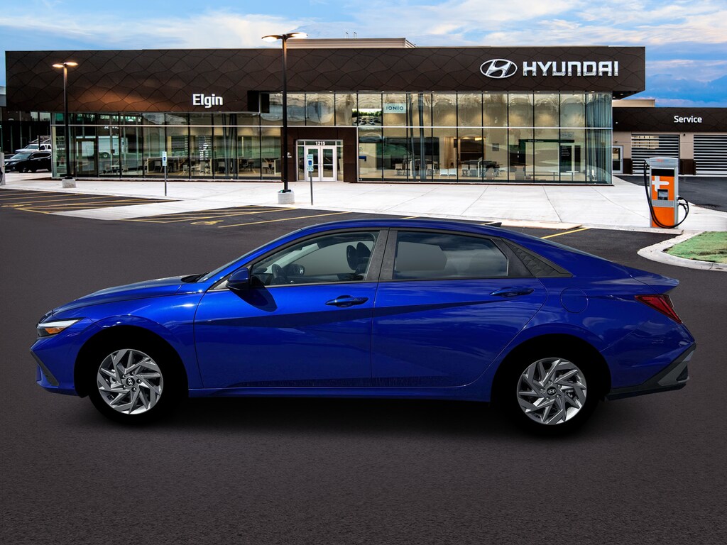 New 2026 Hyundai Elantra Hybrid Blue Sedan