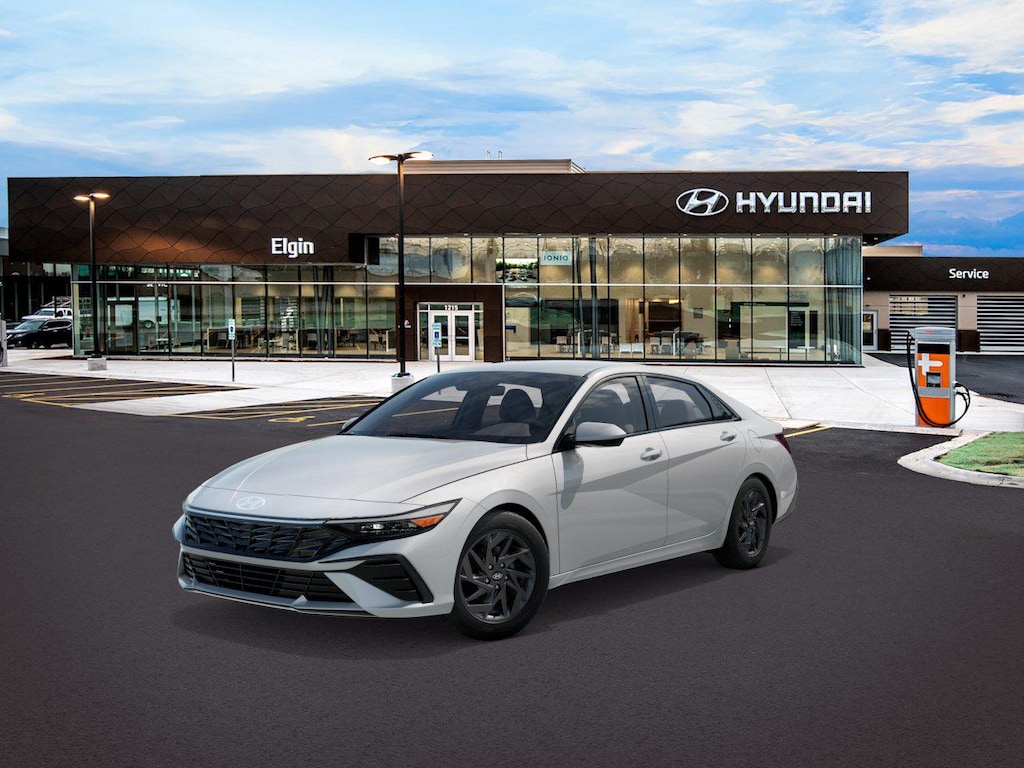 New 2026 Hyundai Elantra Hybrid Blue Sedan