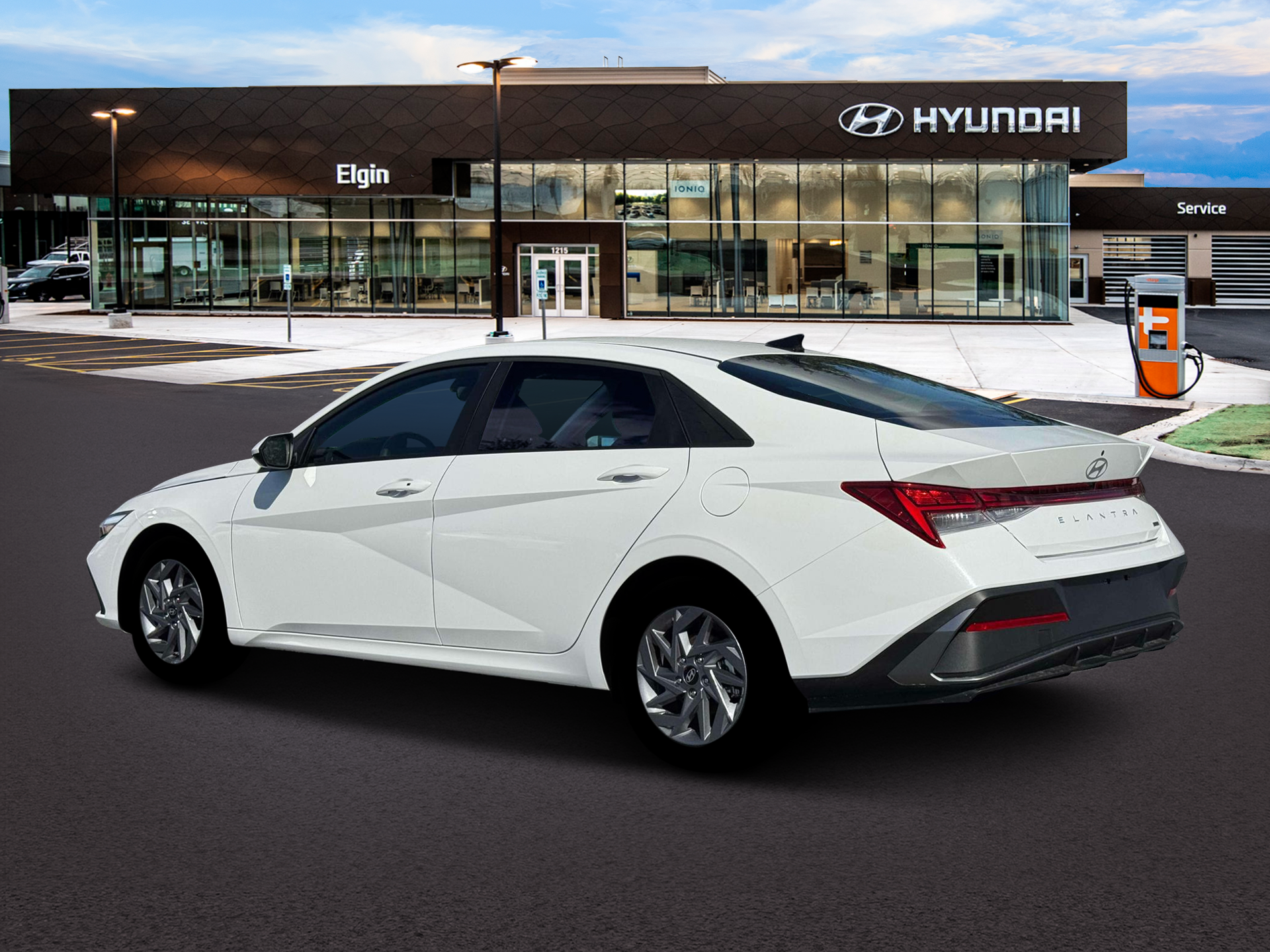 New 2026 Hyundai Elantra Hybrid Blue Sedan