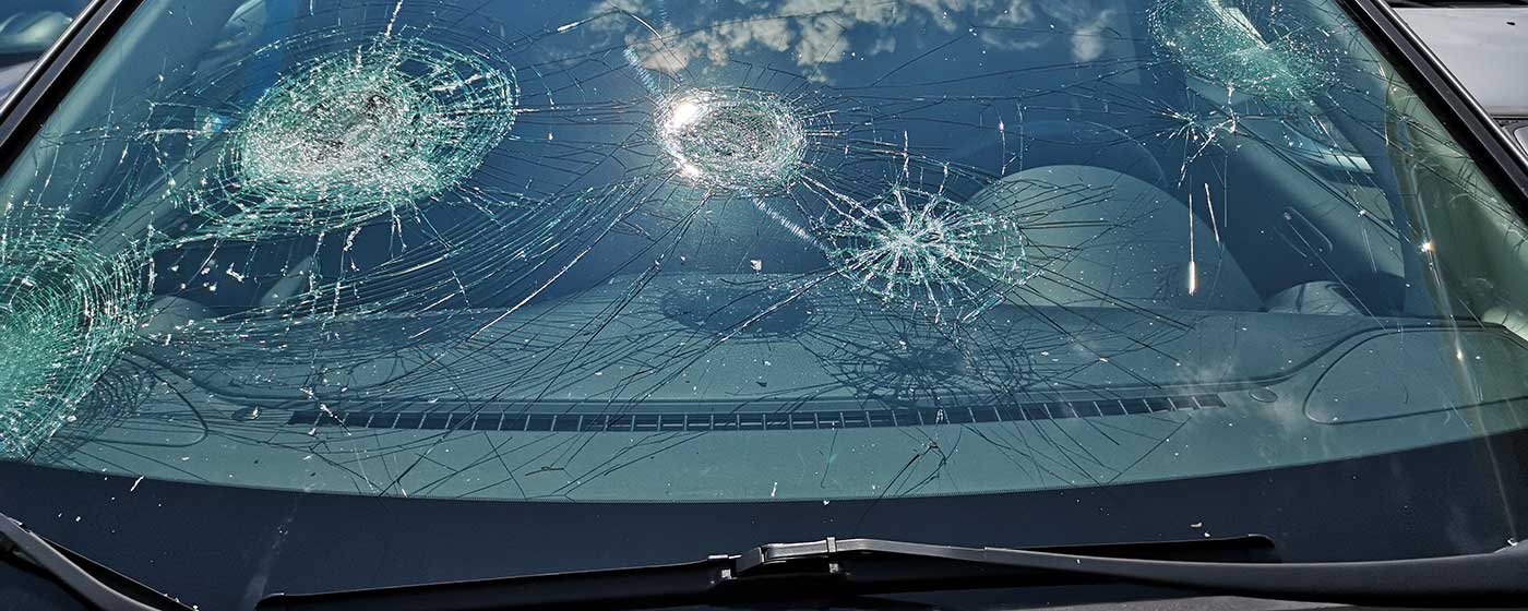 hail damaged windshield 