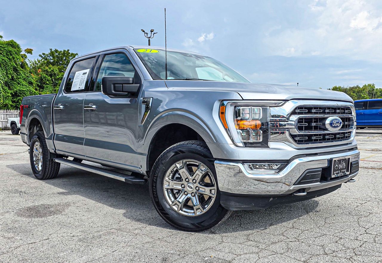 Iconic Silver 2021 Ford F-150 Pickup Truck Four-Wheel Drive Automatic