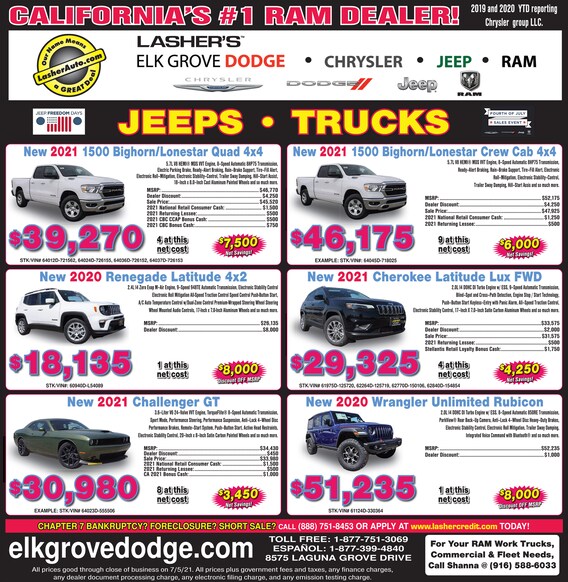 Dodge Ram Jeep Sacramento Bee Ad For Elk Grove Dodge Chrysler Jeep Ram Truck In The Sacramento Area