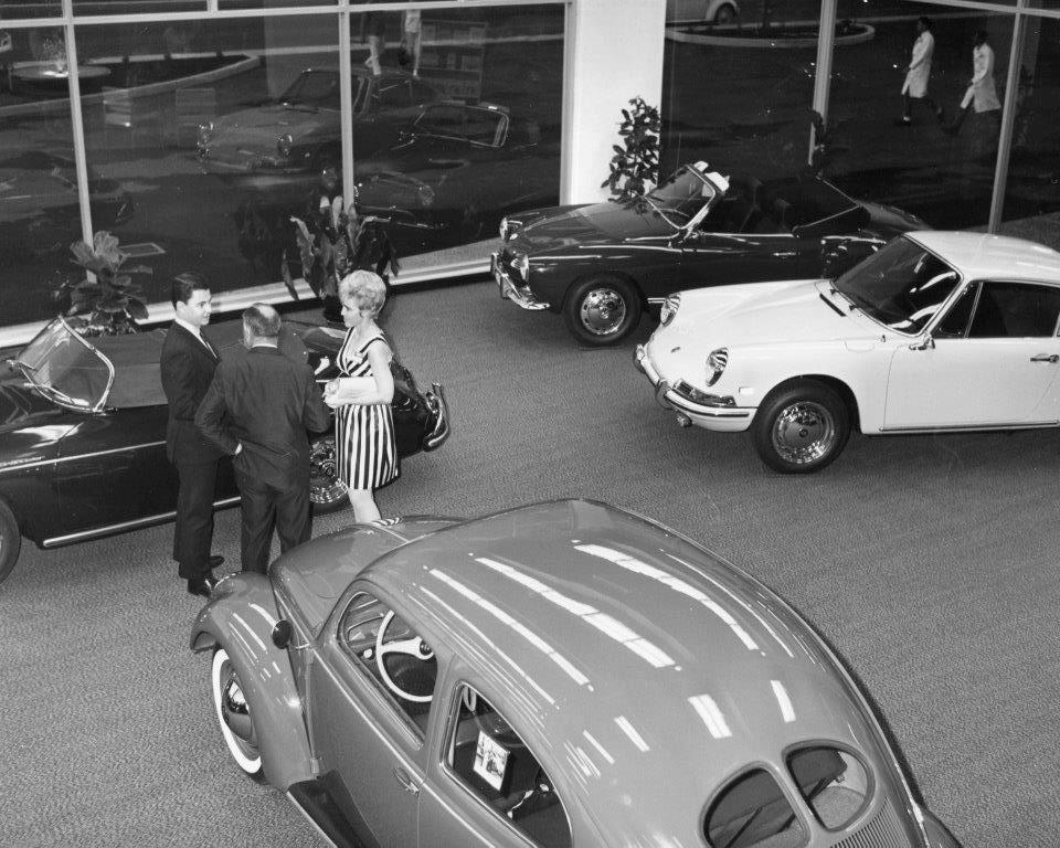 Lasher VW Interior Salesperson Selling VW Porsche Vintage Cars in 1970